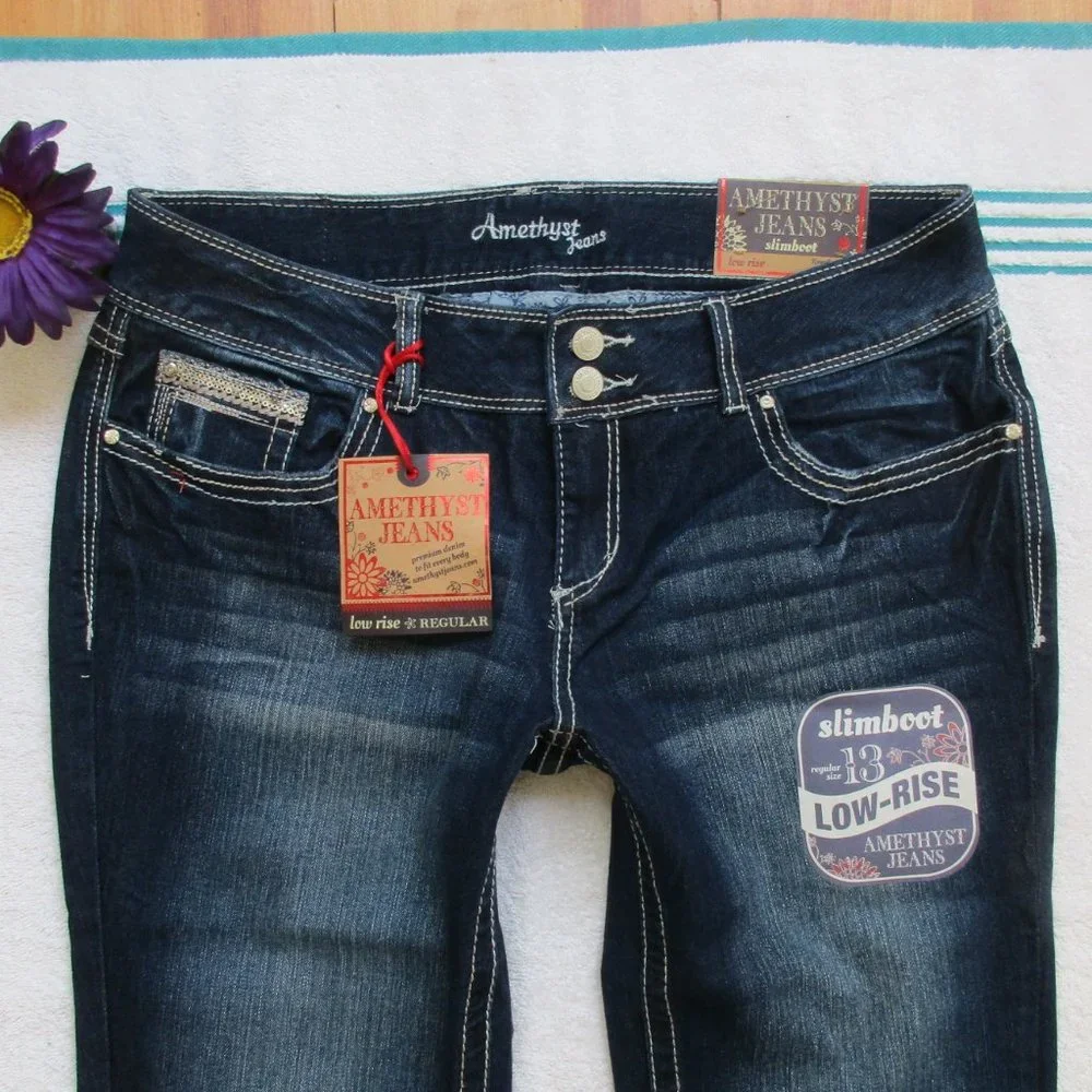🌸SOLD🌸 New AMETHYST Jeans Size 13 Low Rise Boot Cut Denim - Picture 8 of 12